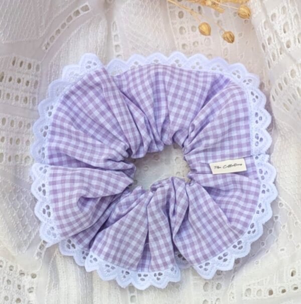 chouchou Lilas Dentelle