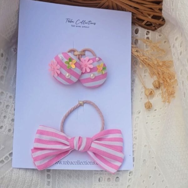 Ensemble accessoire cheveux rose