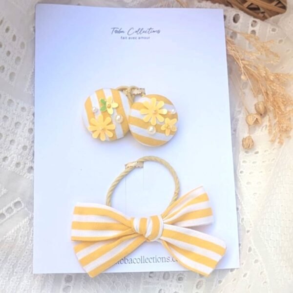 Ensemble d’accessoire cheveux jaune