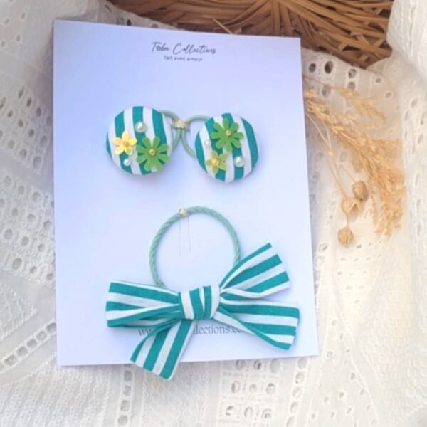 Ensemble d’accessoire cheveux vert